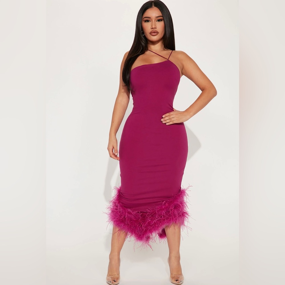 Crystal Midi dress - Magenta